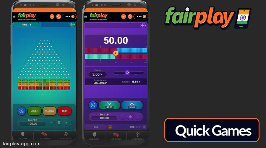 Fast and easy gaming options for Fairplay's Indian users