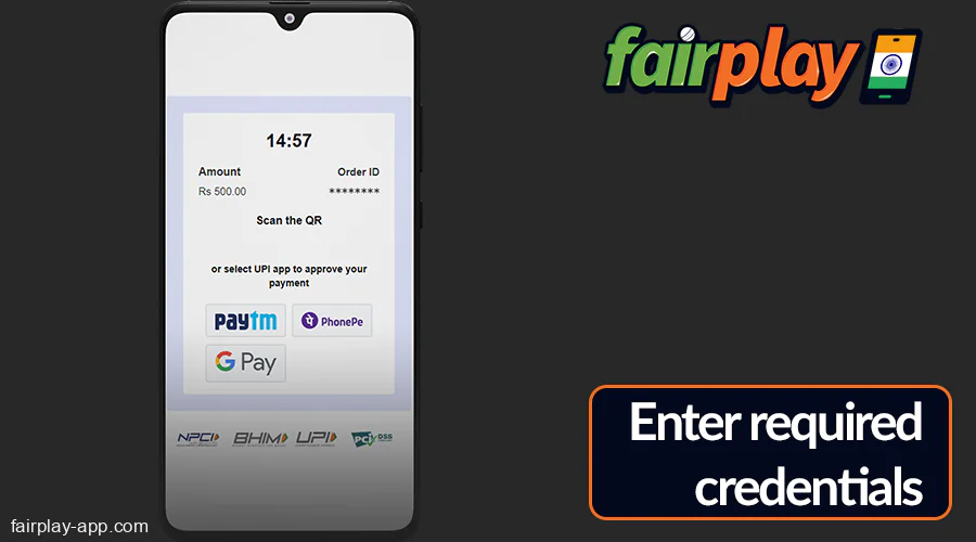 Fill in your payment information in the Fairplay India app
