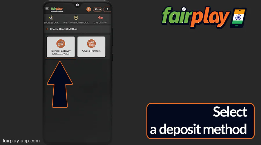 Pick your preferred payment method within the app