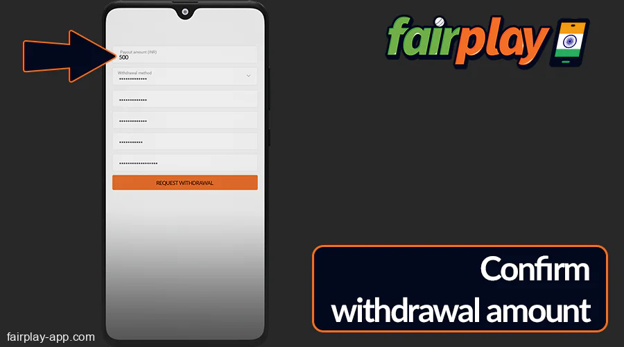 Specify the total amount you wish to withdraw